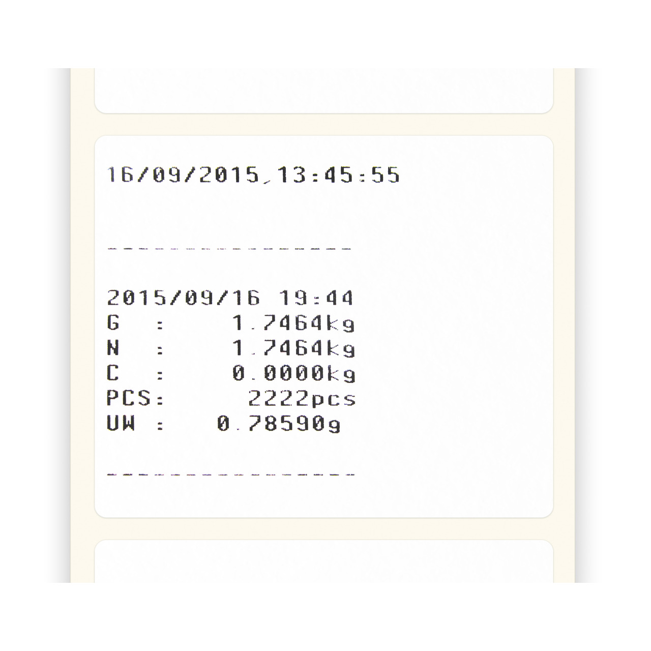 Etikettendrucker zum Ausdruck von Wägewerten auf Thermoetiketten, ASCII-fähig