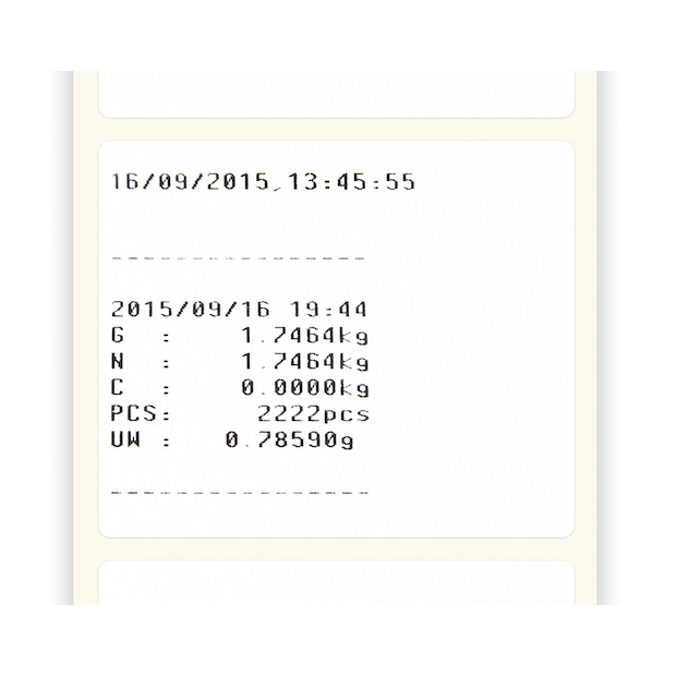 Etikettendrucker zum Ausdruck von Wägewerten auf Thermoetiketten, ASCII-fähig