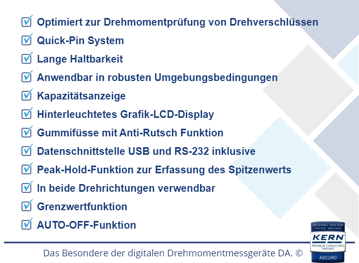 Das Besondere der digitalen Drehmomentmessgeräte DA.