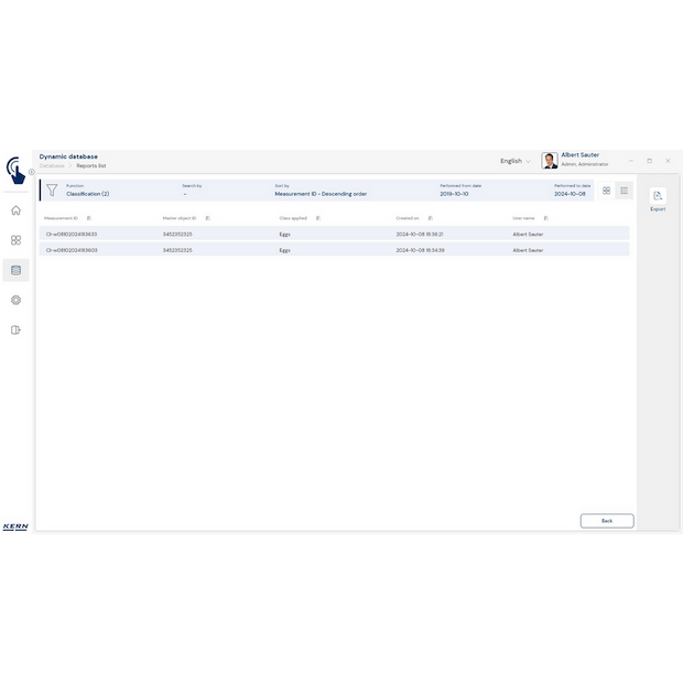 Software EasyTouch SET-06 Classification