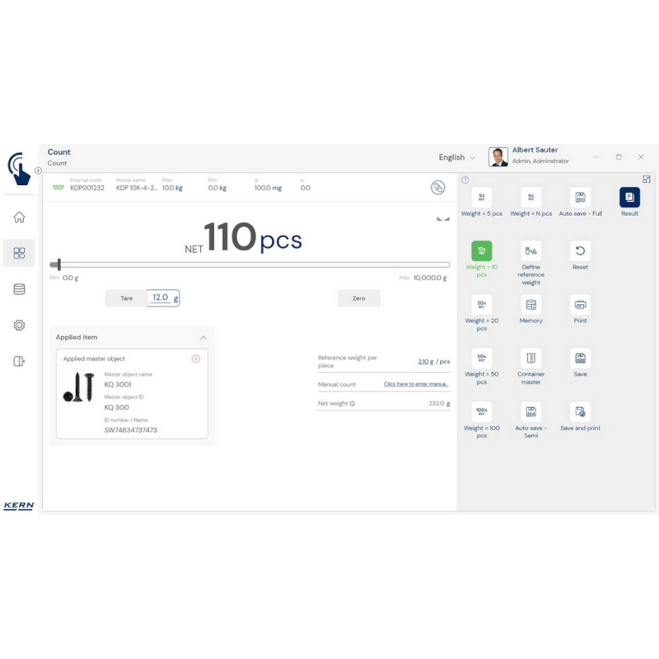 Software EasyTouch SET-32 Count