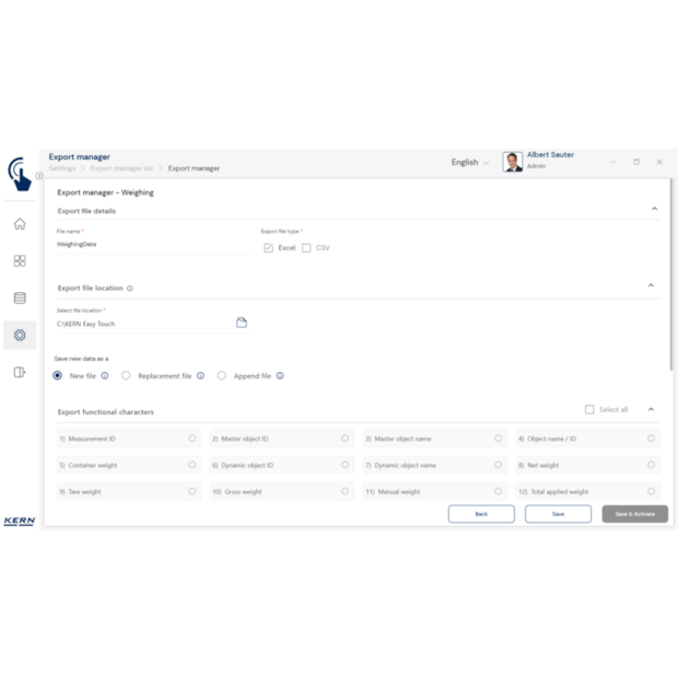 Software EasyTouch SET-37 Export Manager