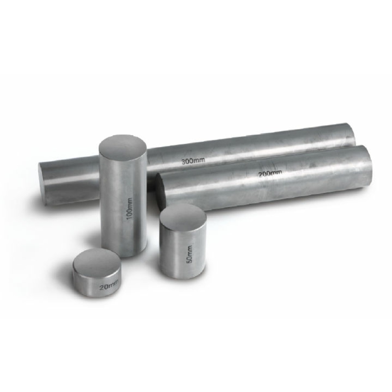 5 Kalibrierblöcke aus Stahl mit Holzbox, 20, 50, 100, 200, 300 mm