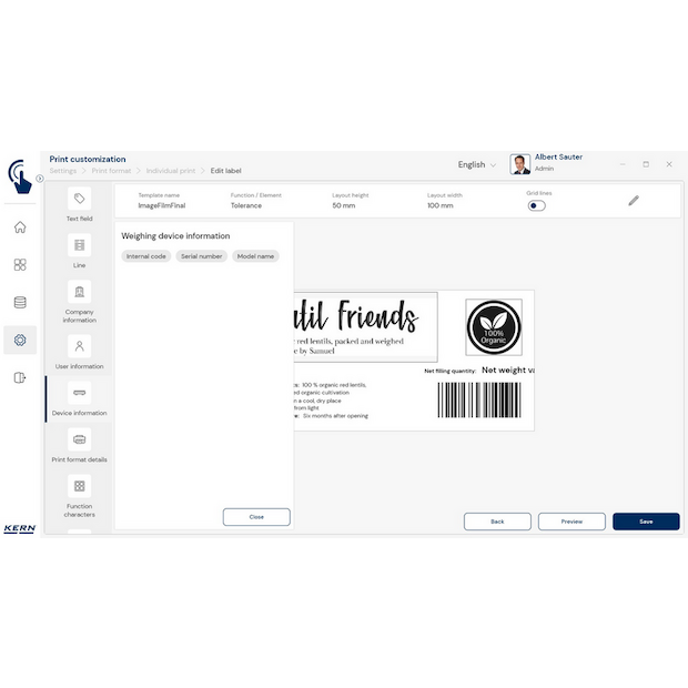 Software EasyTouch SET-14 Individual Print