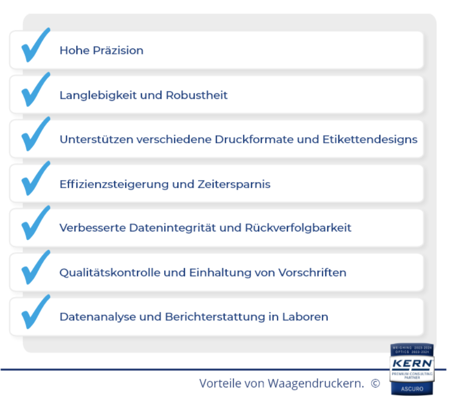 Alle Vorteile von Druckern von KERN & SOHN im Überblick.
