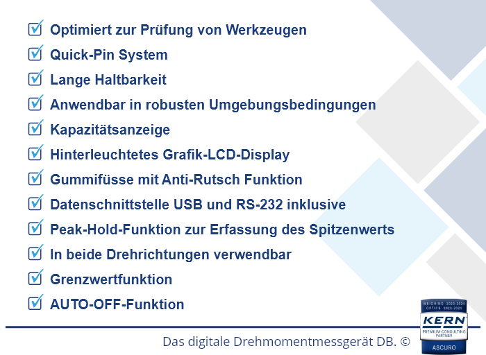 Das digitale Drehmomentmessgerät.