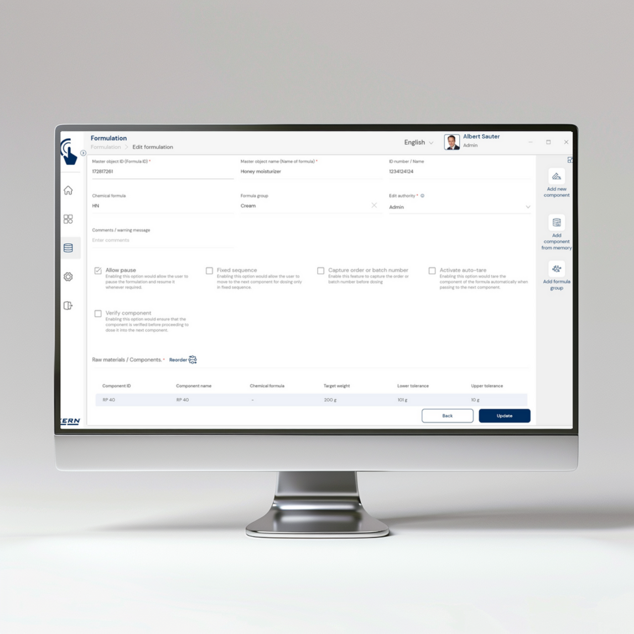 Software EasyTouch SET-21 Formulation