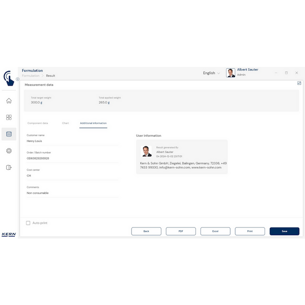 Software EasyTouch SET-21 Formulation