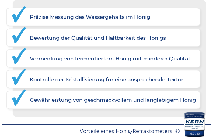 Vorteile eines Honig-Refraktometers.