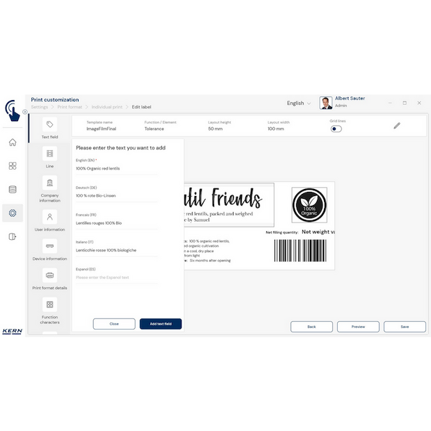 Software EasyTouch SET-14 Individual Print