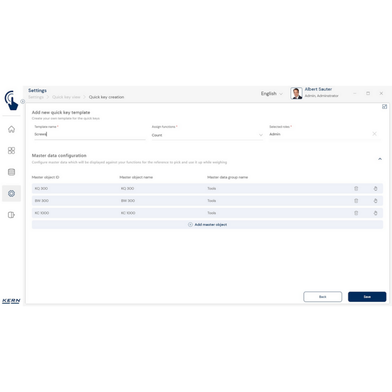 Software EasyTouch SET-311 Quick Key